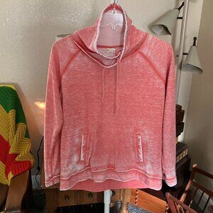 Women’s Sz. L Green Tea Long Sleeve Pullover Sweatshirt Drawstring Mock Neck